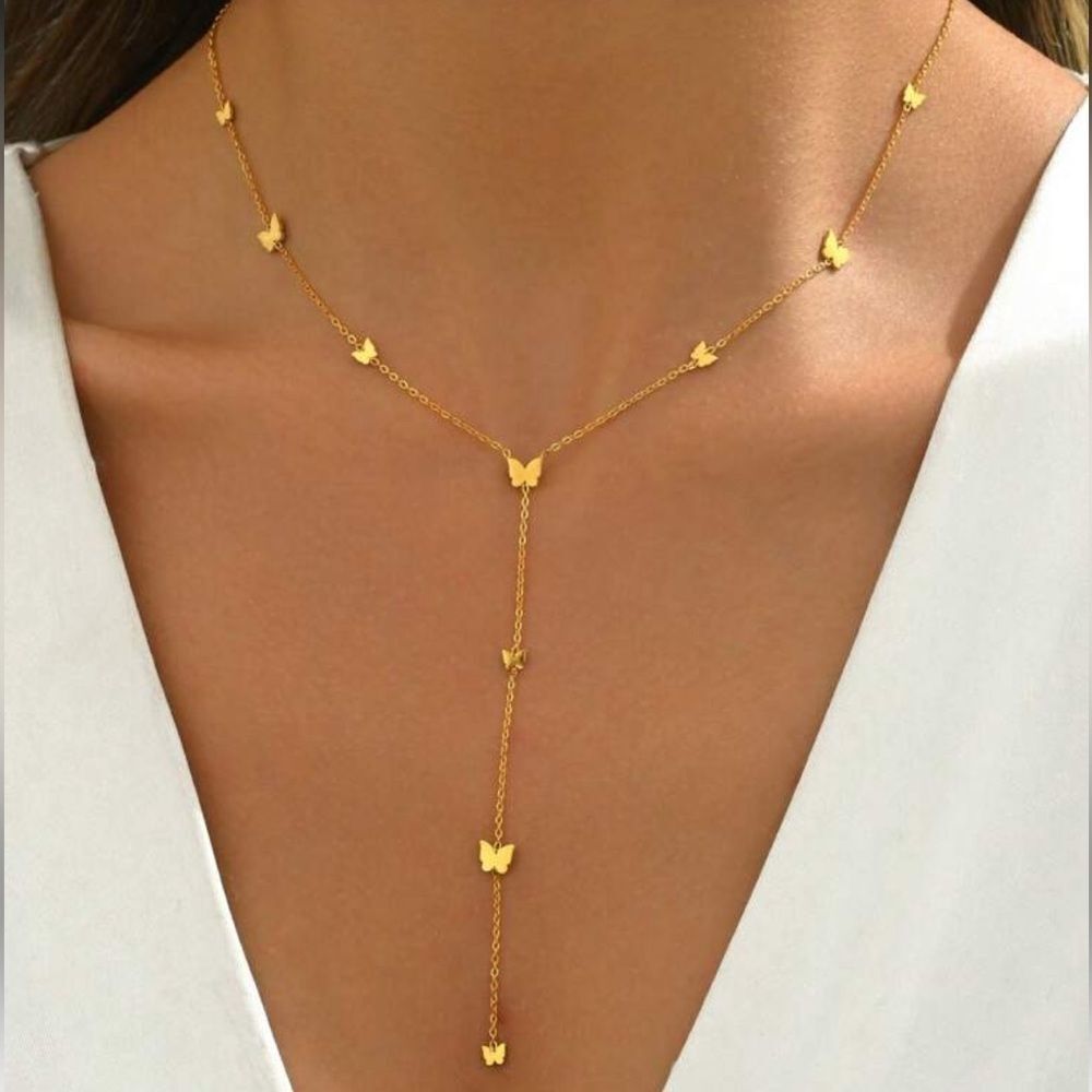 Butterfly Necklace Q702 - Picture 1 of 6